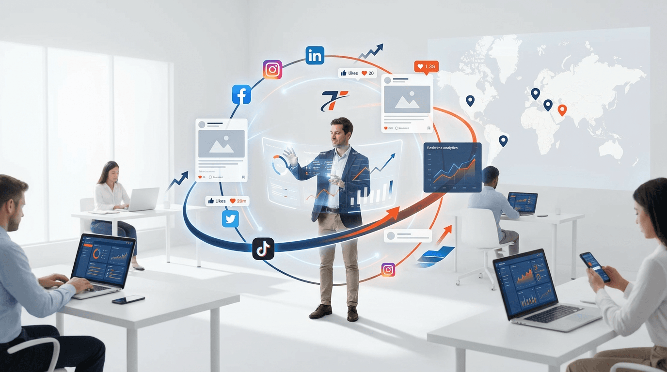 Trasealla digital marketing team — SEO, social media management, PPC advertising, and content marketing strategy session