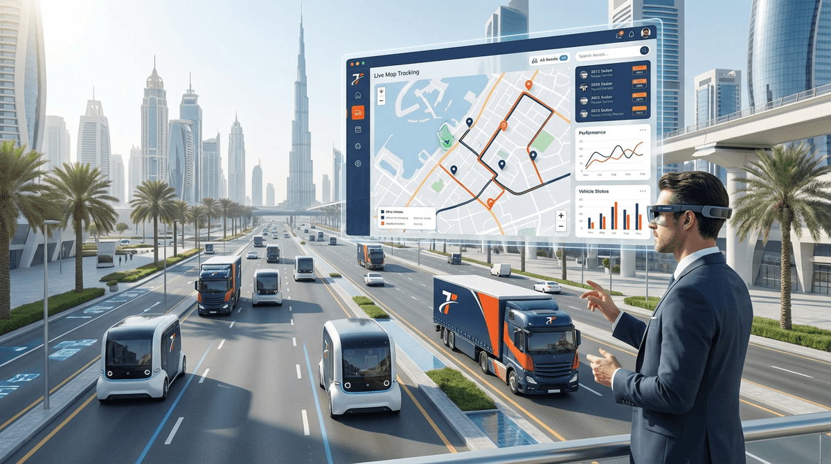 Fleet dispatch and route planning view with AI-optimized routes and real-time traffic integration